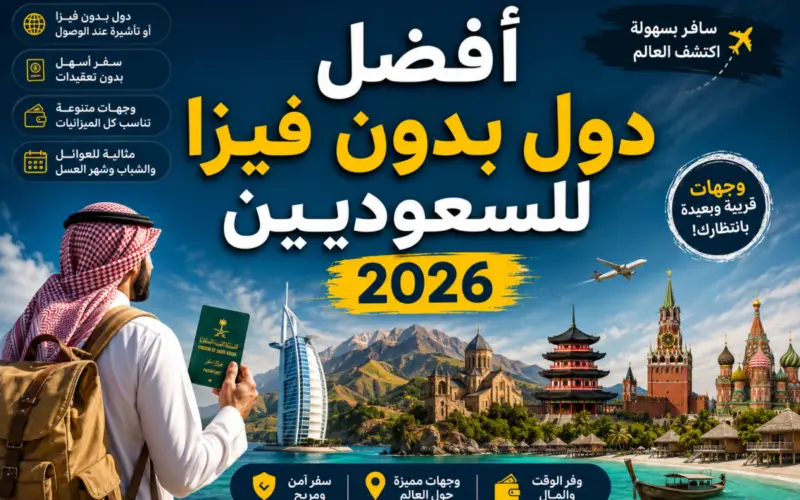 أفضل دول بدون فيزا للسعوديين 2026: وجهات سهلة للسفر
