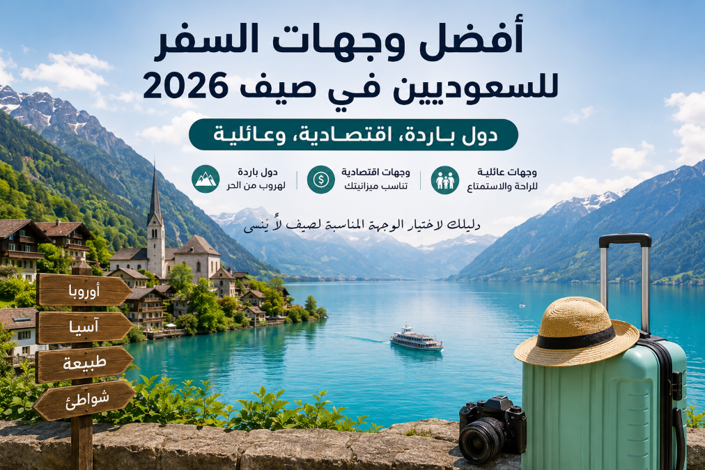 أفضل وجهات السفر للسعوديين في صيف 2026 بين الدول الباردة والاقتصادية والعائلية