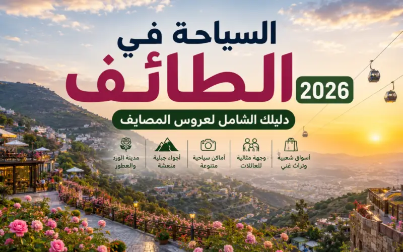 السياحة في الطائف 2026: دليلك الشامل لعروس المصايف وأجمل أماكن الورد والجبال