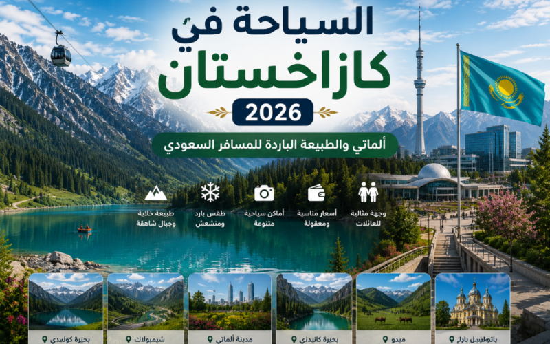 السياحة في كازاخستان 2026: ألماتي والطبيعة الباردة للمسافر السعودي